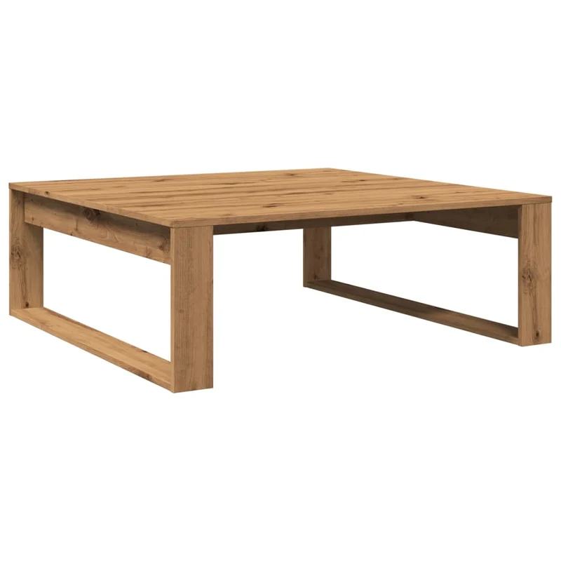 Table basse design moderne et contemporaine 100 x 100 x 35 cm bois d'ingénierie couleur chêne DEC038287