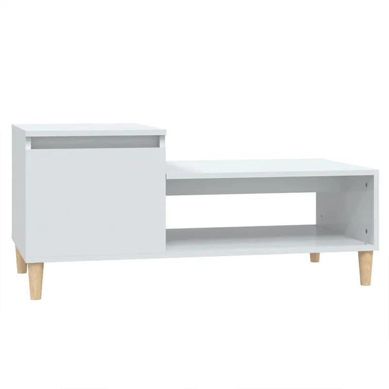 Table basse design moderne et contemporaine 100 x 50 x 45 cm bois d'ingénierie blanc DEC038050