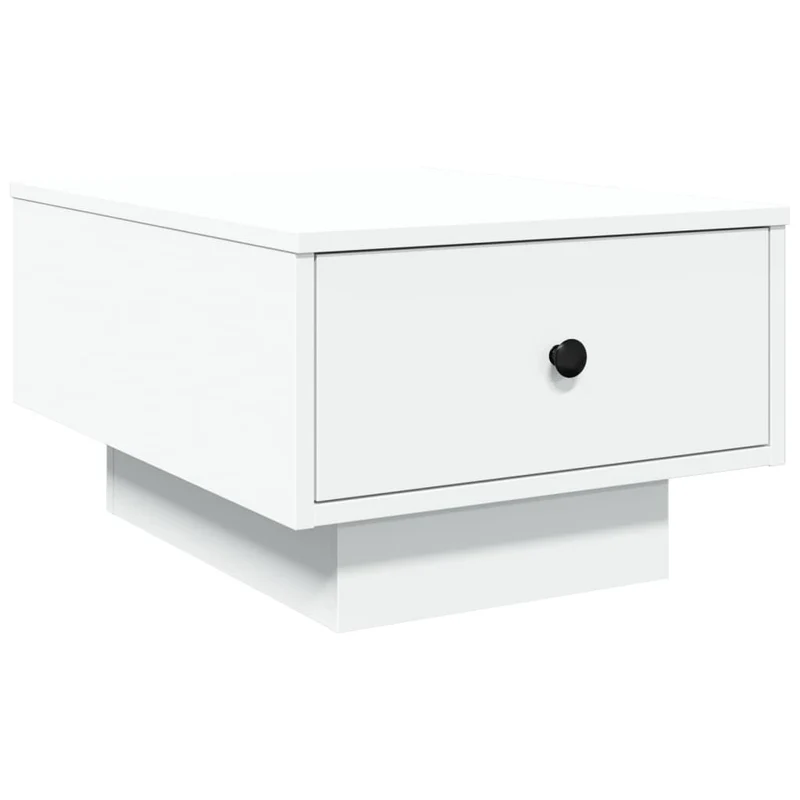 Table basse avec tiroir design moderne et contemporaine 60 x 45 x 31 cm bois d'ingénierie blanc DEC037911