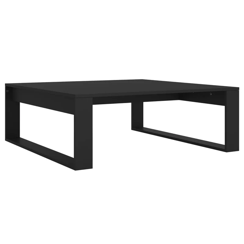 Table basse design moderne et contemporaine 100 x 100 x 35 cm bois d’ingénierie noir DEC039523