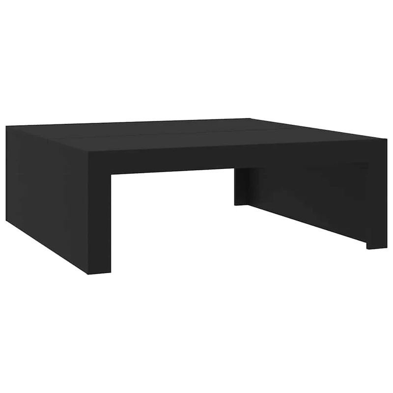 Table basse design moderne et contemporaine 100 x 100 x 35 cm bois d'ingénierie noir DEC039522