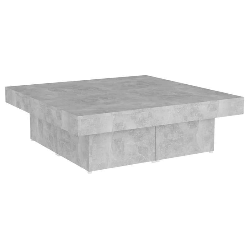 Table basse zn 4 parties design moderne et contemporaine 90 x 90 x 28 cm bois d'ingénierie gris DEC039407