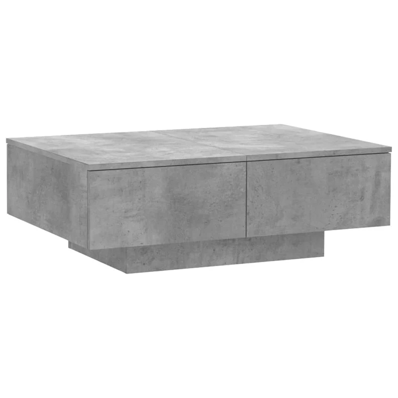 Table basse avec tiroirs design moderne et contemporaine 90 x 60 x 31 cm aggloméré gris DEC039398