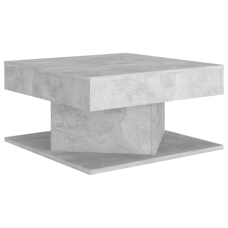 Table basse design moderne et contemporaine 57 x 57 x 30 cm bois d’ingénierie gris DEC039312