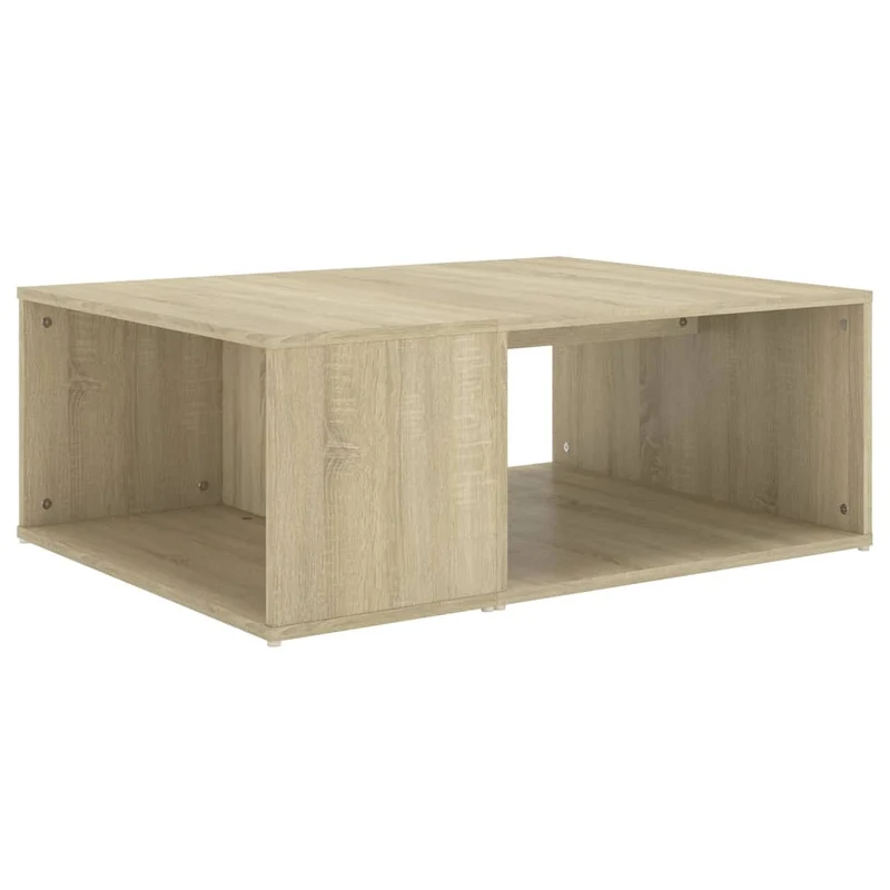 Table basse avec compartiment design moderne et contemporaine 90 x 67 x 33 cm bois d'ingénierie couleur chêne DEC039075