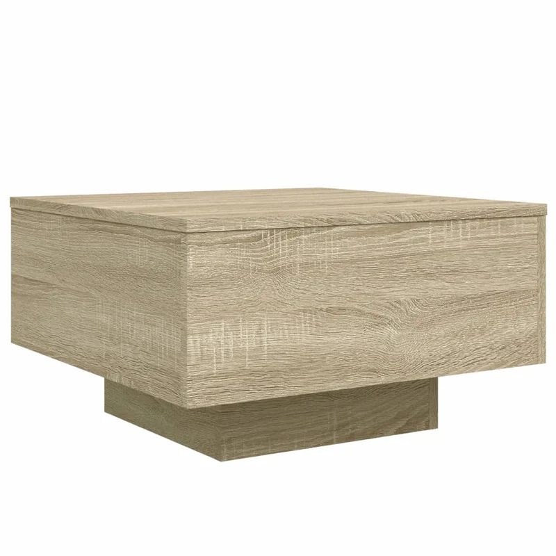Table basse design moderne et contemporaine 55 x 55 x 31 cm bois d'ingénierie couleur chêne DEC038962