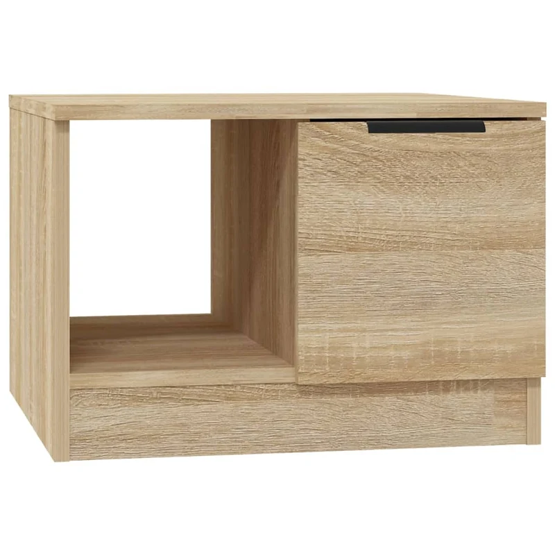 Table basse avec compartiment avec porte design moderne et contemporaine 50 x 50 x 36 cm bois d'ingénierie couleur chêne DEC038945