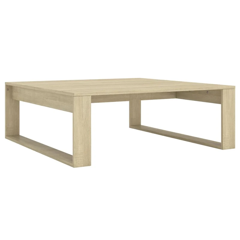 Table basse design simple 100 x 100 x 35 cm bois d'ingénierie couleur chêne DEC038836