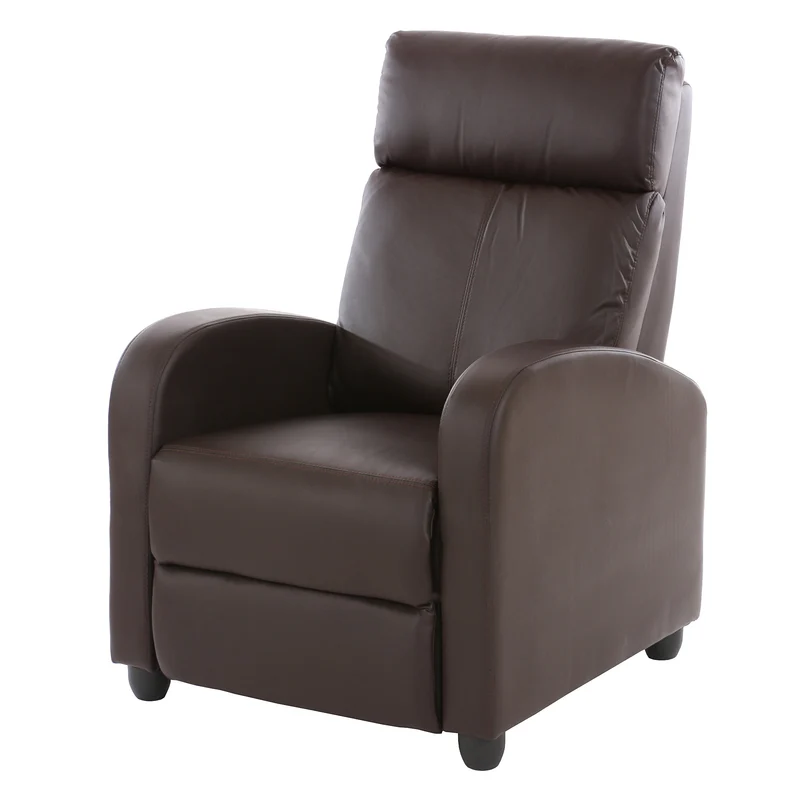 Fauteuil relax TV inclinable TV réglage du dossier et repose-pieds en synthétique marron 04_0002019