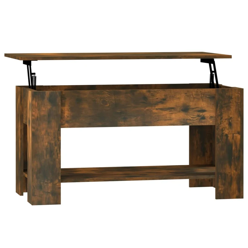 Table basse dessus relevable design moderne et contemporaine 101 x 49 x 52 cm bois d'ingénierie marron DEC038353