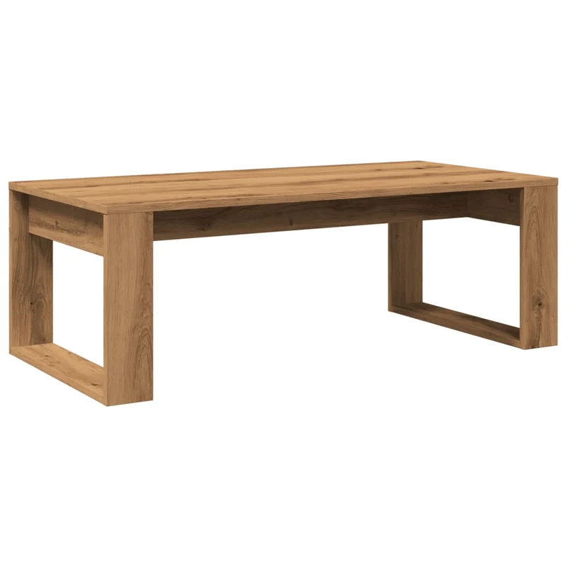 Table basse design rustique 102 x 50 x 35 cm bois d'ingénierie couleur chêne DEC038290