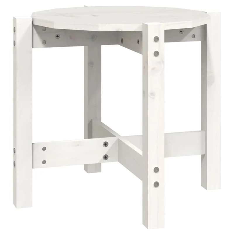 Table d'appoint design simple Ø 52,5 x 45 cm bois massif de pin blanc DEC038208