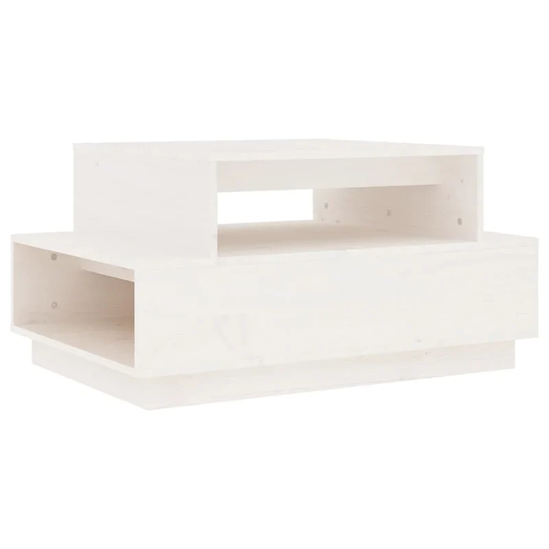 Table basse design moderne et contemporaine 80 x 55 x 40,5 cm bois massif de pin blanc DEC037965