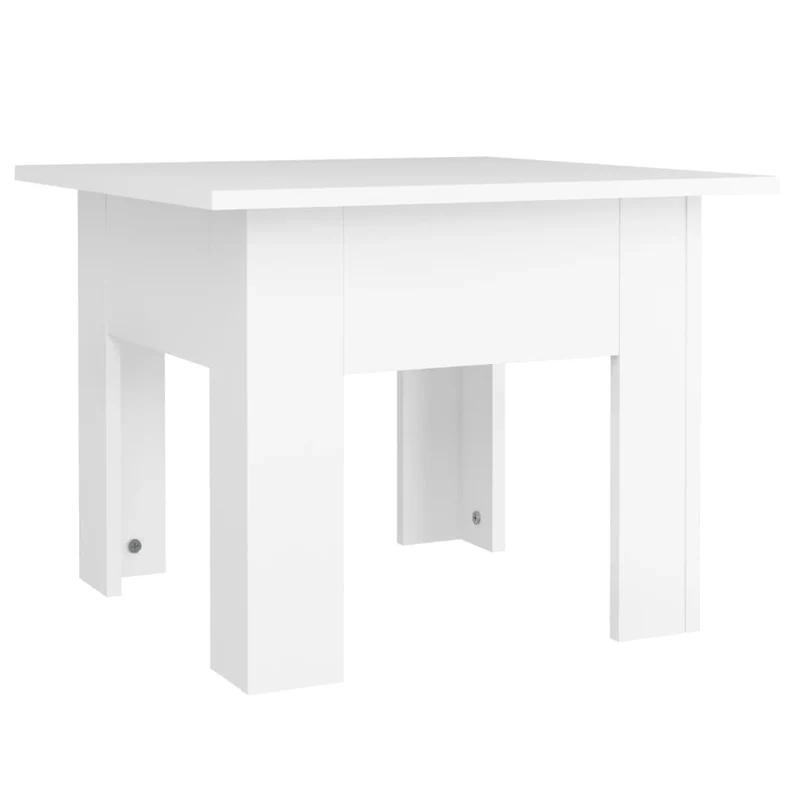 Table basse table d'appoint 55 x 55 x 42 cm bois d'ingénierie blanc DEC037901
