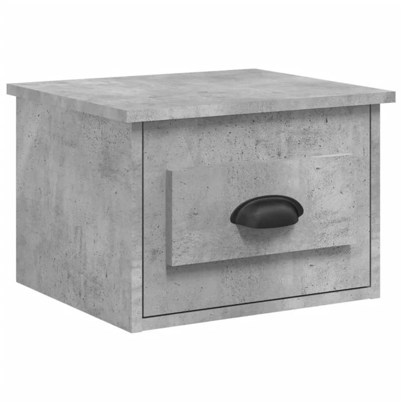 Table de chevet murale avec tiroirs 50 x 36 x 40 cm bois d'ingénierie gris DEC034304