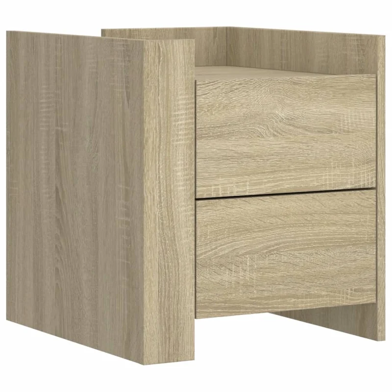 Table de chevet avec tiroirs 45 x 50 x 50 cm bois d’ingénierie couleur chêne DEC033882