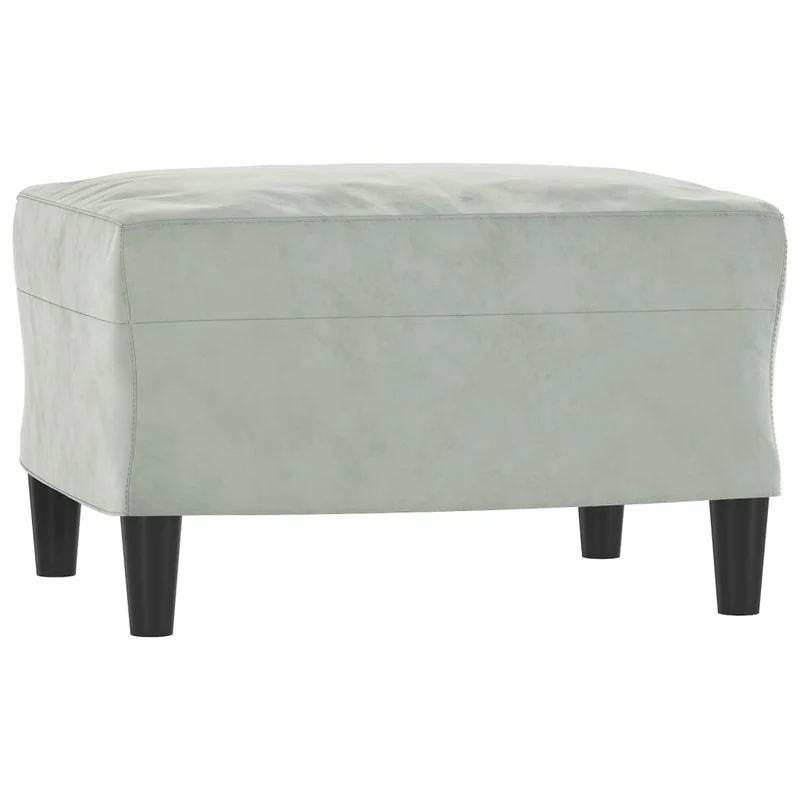 Repose-pieds bout de lit 60 x 50 x 41 cm velours gris DEC030235