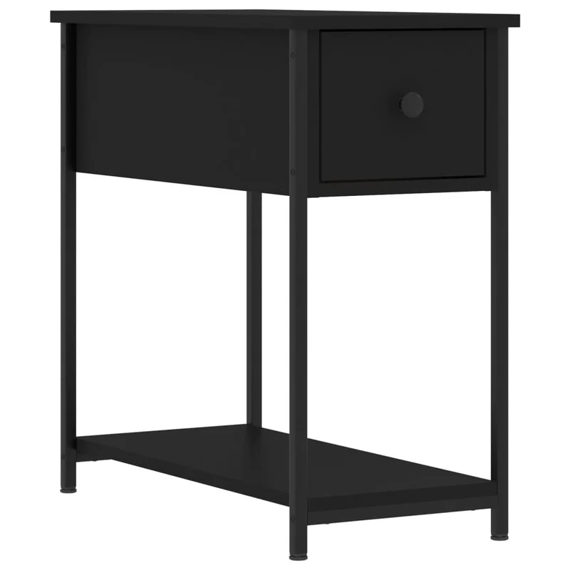 Table de chevet avec tiroir 30 x 60 x 60 cm bois d’ingénierie noir DEC034345