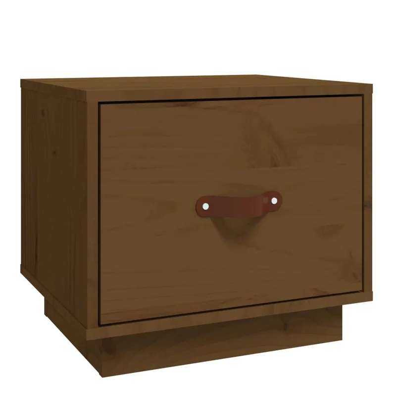 Table de chevet avec tiroir 40 x 34 x 35 cm bois de pin couleur marron miel DEC034129