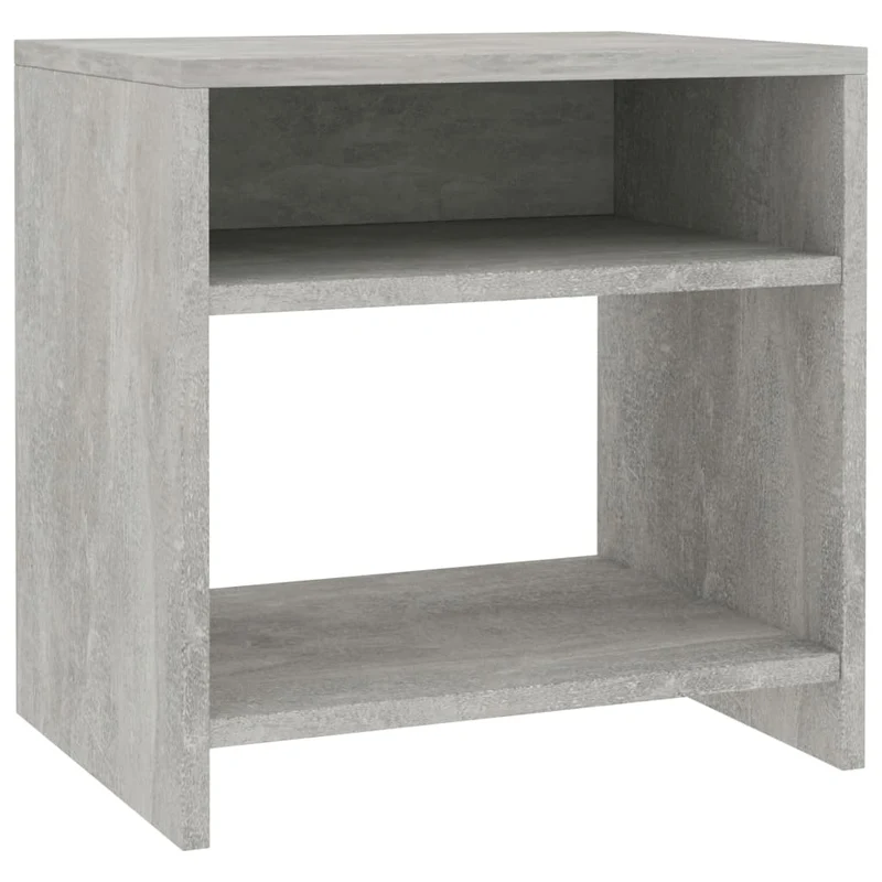 Table de chevet avec compartiment ouvert et étagère 40 x 30 x 40 cm bois d'ingénierie gris DEC033976