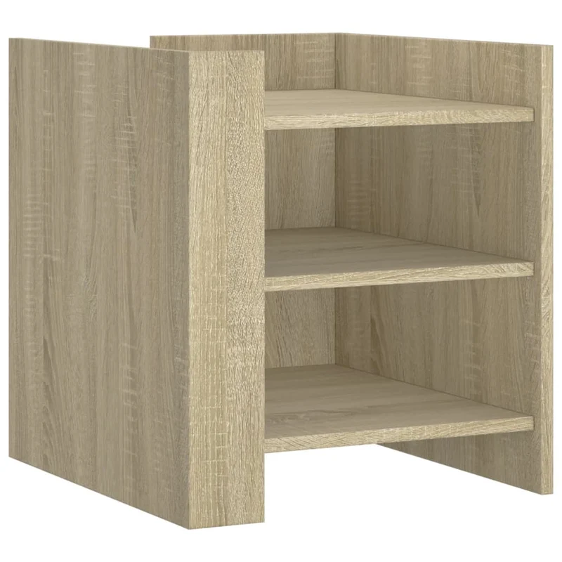 Table de chevet avec étagères 45 x 50 x 50 cm bois d’ingénierie couleur chêne DEC033885