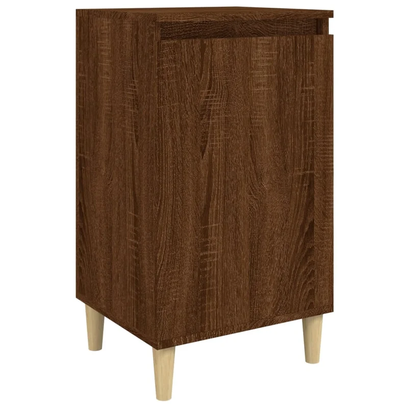 Table de chevet avec compartiment avec porte 40 x 35 x 70 cm bois d'ingénierie marron DEC033735