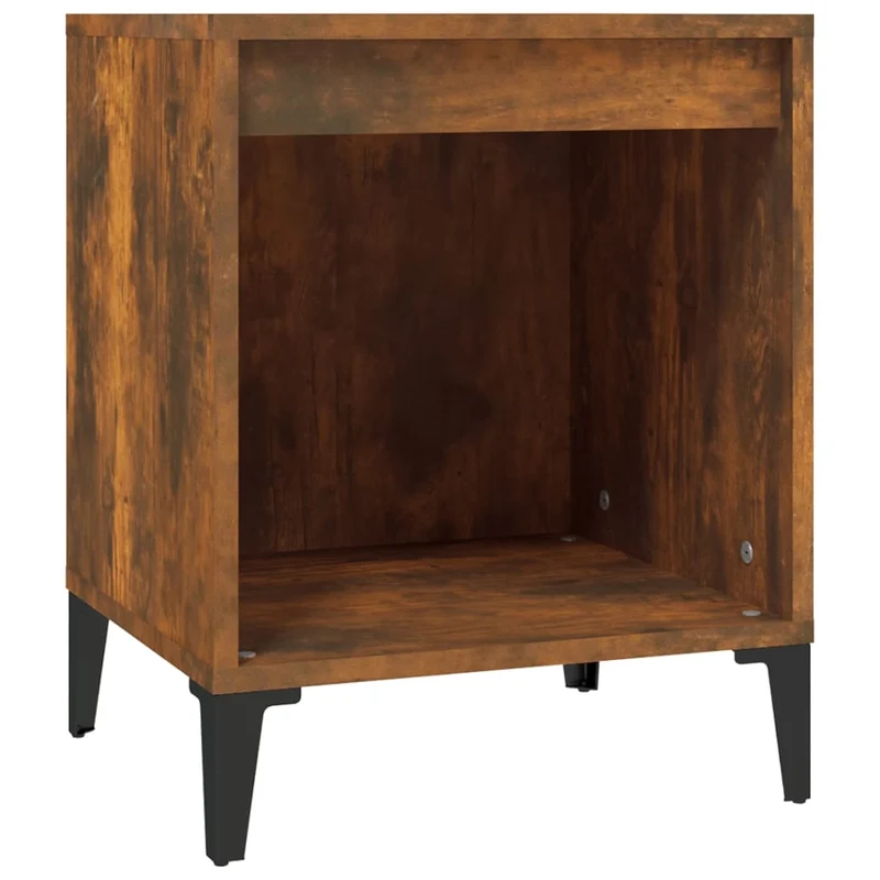 Table de chevet avec compartiment ouvert 40 x 35 x 50 cm bois d'ingénierie marron et métal DEC033581