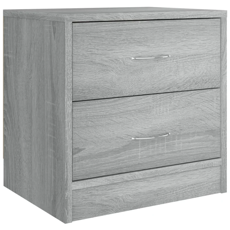 Table de chevet avec deux tiroirs 40 x 30 x 40 cm bois d'ingénierie gris DEC034601