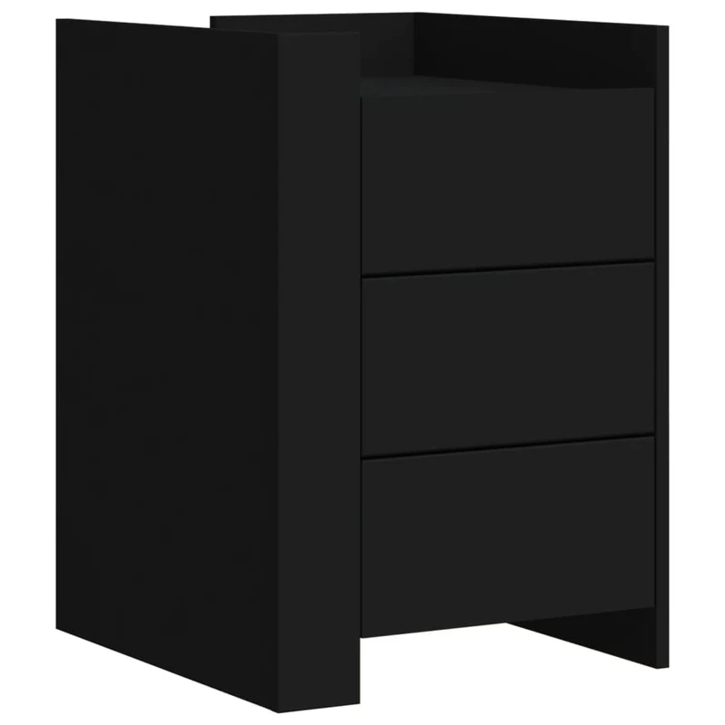 Table de chevet avec 3 tiroirs 45 x 50 x 65 cm bois d’ingénierie noir DEC034494