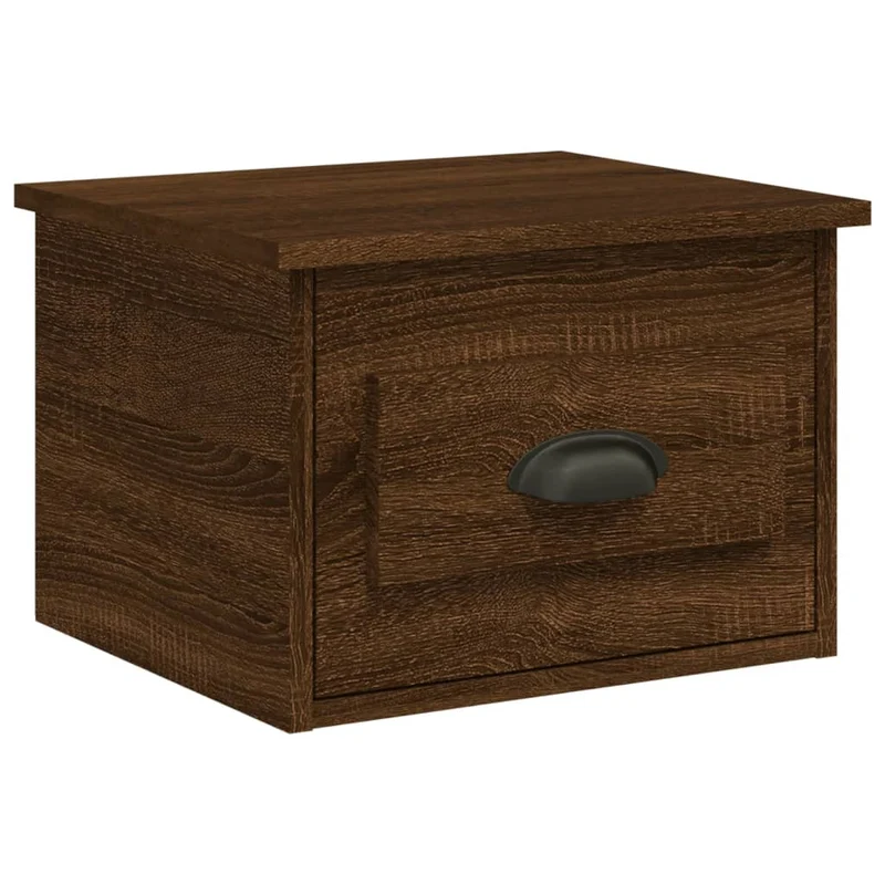 Table de chevet murale avec tiroir 41,5 x 36 x 28 cm bois d'ingénierie marron DEC034271