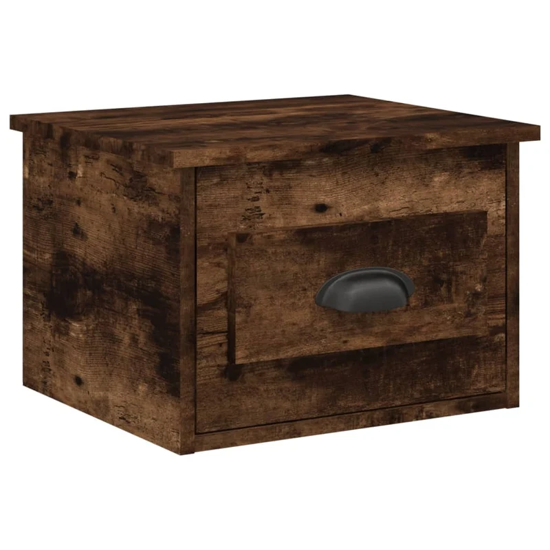 Table de chevet murale avec tiroir 41,5 x 36 x 28 cm bois d'ingénierie marron DEC034257