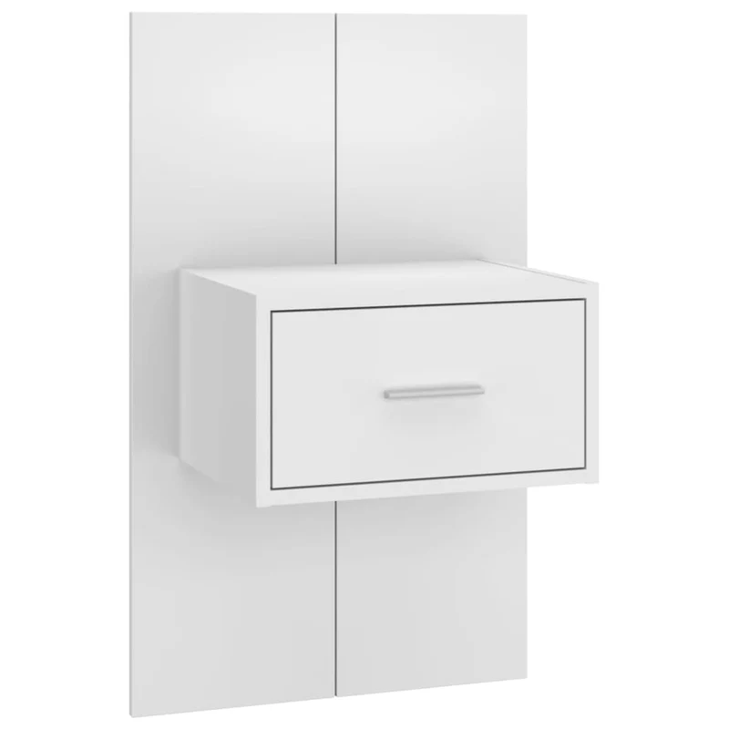 Table de chevet murale avec tiroir 48,5 x 32,5 x 80 cm en bois d'ingénierie blanc DEC034217
