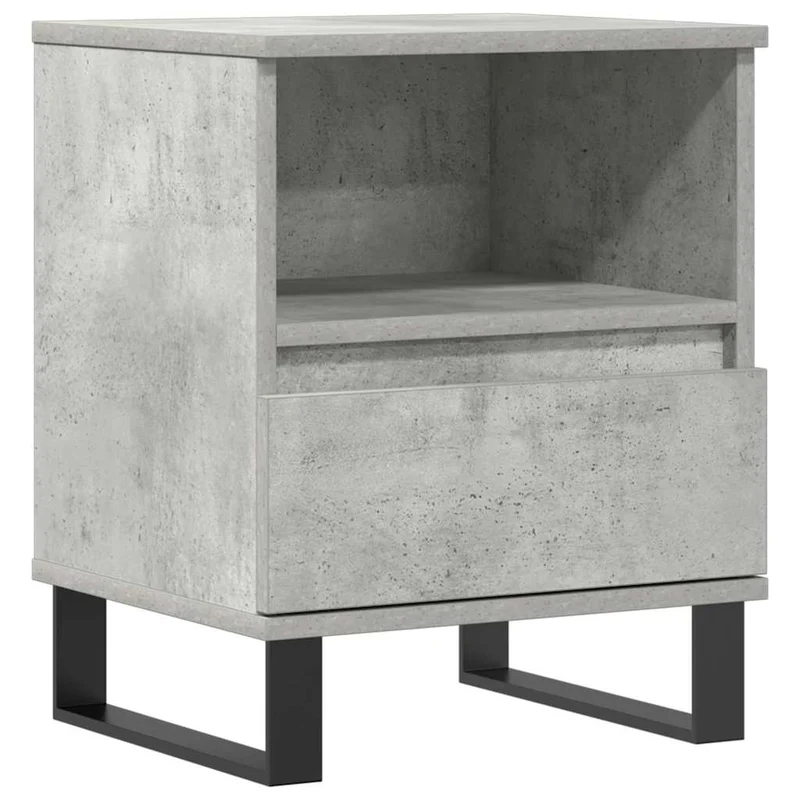 Table de chevet avec tiroir et compartiment ouvert 40 x 35 x 50 cm bois d’ingénierie gris DEC034004