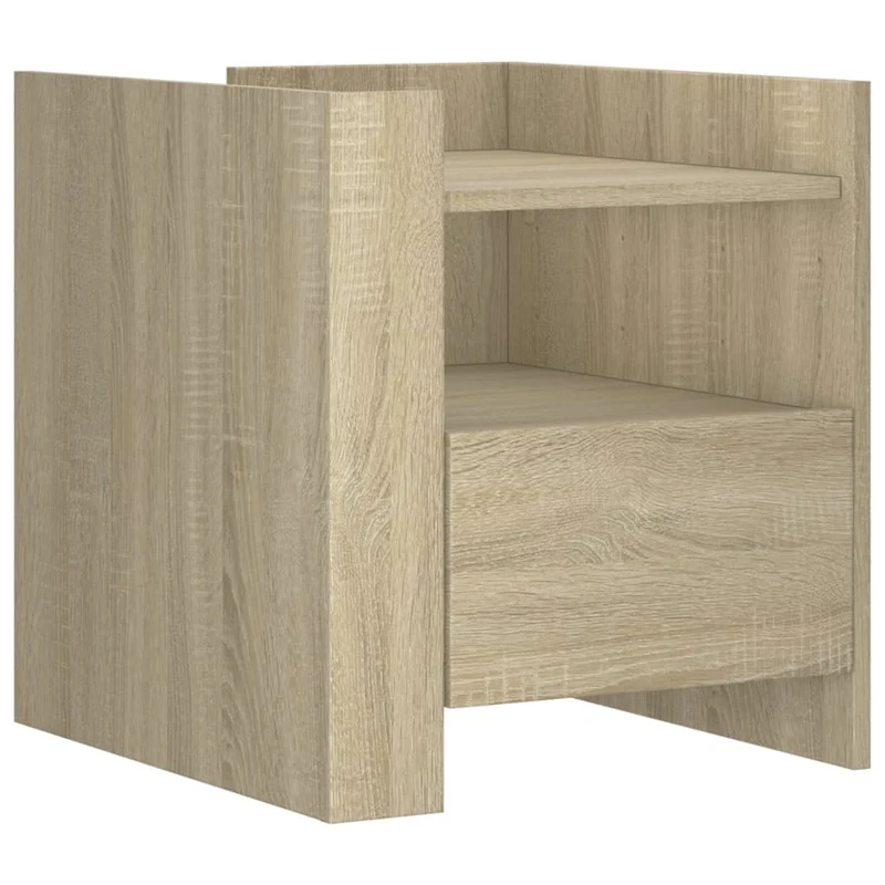 Table de chevet avec tiroir et étagère 45 x 50 x 50 cm bois d’ingénierie couleur chêne DEC033883