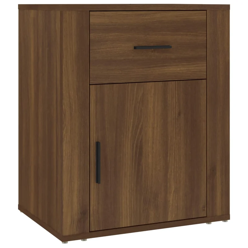 Table de chevet avec tiroir et compartiment avec porte 50 x 36 x 60 cm bois d'ingénierie marron DEC033785