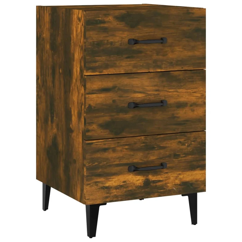 Table de chevet avec 3 tiroirs 40 x 40 x 66 cm bois d'ingénierie marron DEC033628