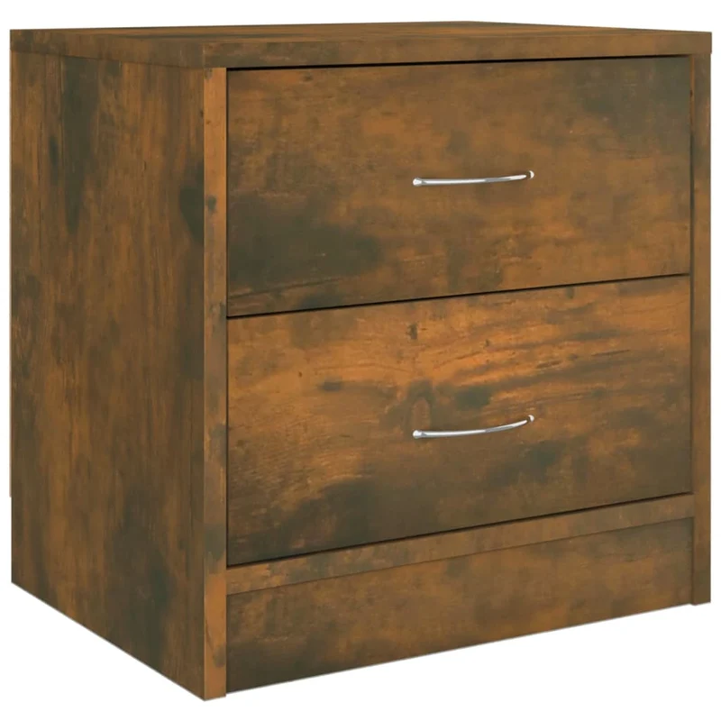 Table de chevet avec deux tiroirs 40 x 30 x 40 cm bois d'ingénierie marron DEC033557