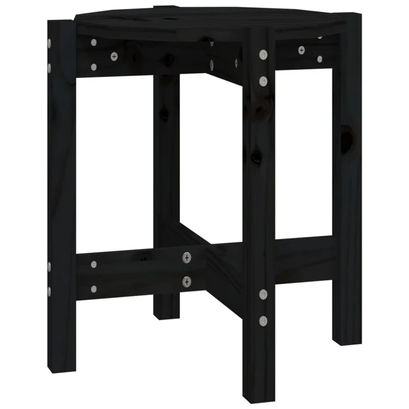 Table d'appoint design simple Ø 42,5 x 45 cm bois massif de pin noir DEC039898