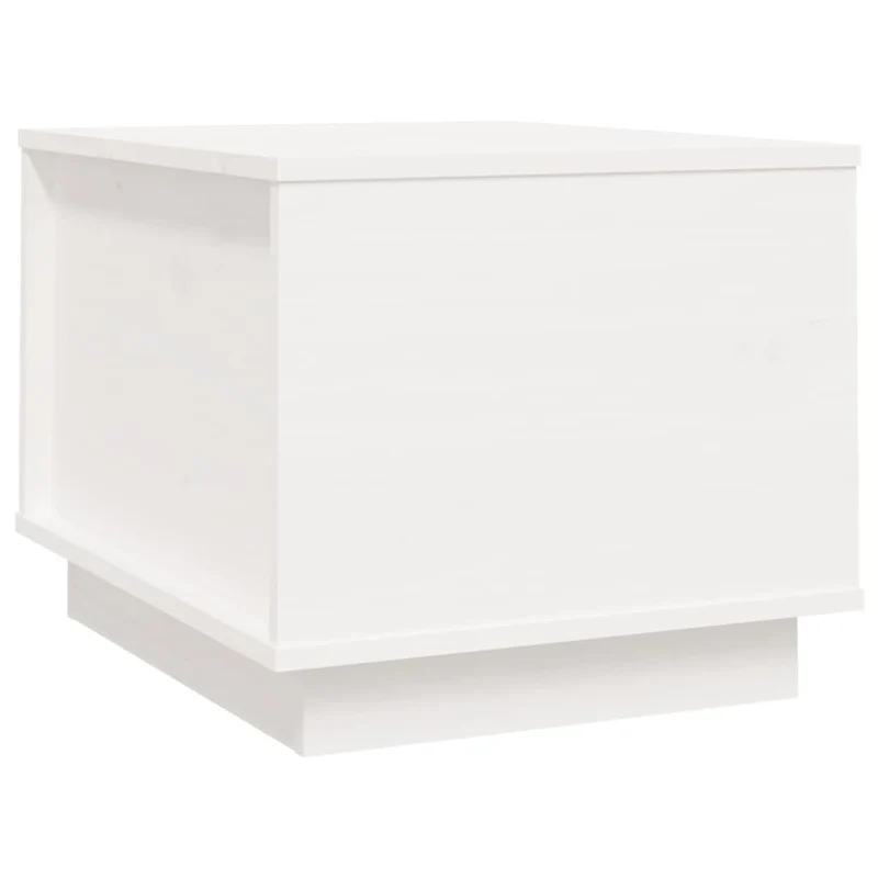 Table basse de salon avec dessus relevable design moderne 40 x 50 x 35 cm bois massif de pin blanc DEC037866