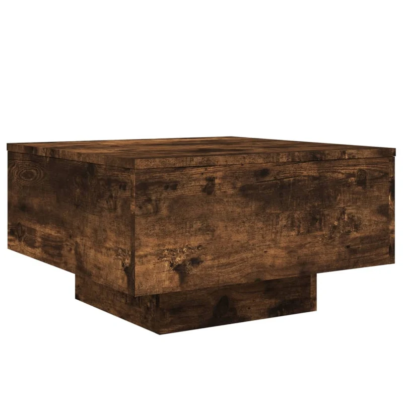 Table basse design moderne et contemporaine 55 x 55 x 31 cm bois d'ingénierie marron DEC038427