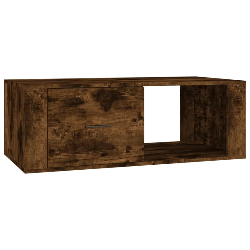 Table basse avec tiroir design rustique 100 x 50,5 x 35 cm bois d'ingénierie marron DEC038313