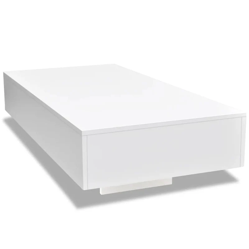 Table basse forme rectangulaire design moderne et contemporaine 115 x 55 x 31 cm MDF blanc DEC038038