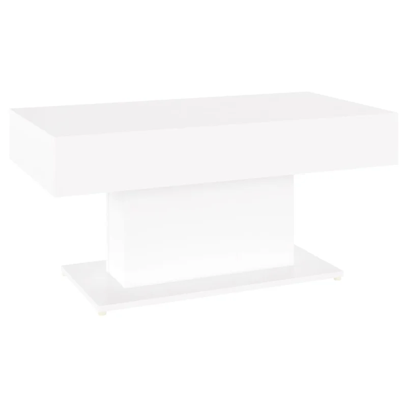 Table basse design moderne et contemporaine 96 x 50 x 45 cm bois d'ingénierie blanc DEC038036