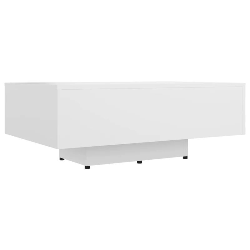 Table basse design moderne et contemporaine 85 x 55 x 31 cm bois d'ingénierie blanc DEC037978