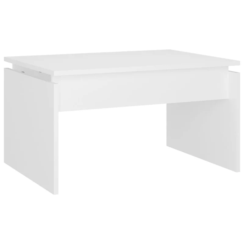 Table basse design moderne et contemporaine 68 x 50 x 38 cm bois d'ingénierie blanc DEC037934