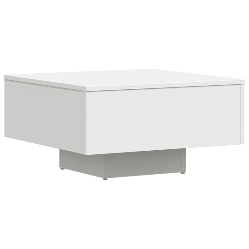 Table basse design moderne et contemporaine 60 x 60 x 31,5 cm bois d'ingénierie blanc DEC037927