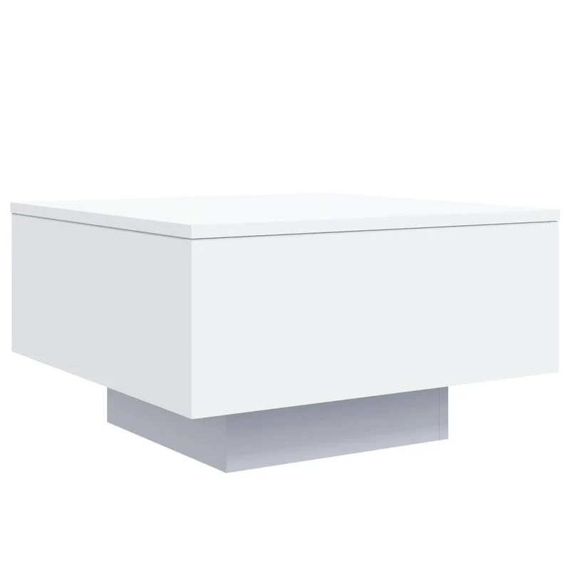 Table basse design moderne et contemporaine 55 x 55 x 31 cm bois d'ingénierie blanc DEC037896