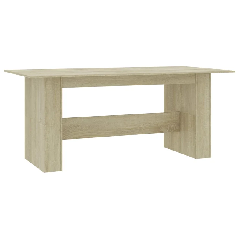 Table de salle à manger design simple 180 x 90 x 76 cm bois d’ingénierie couleur chêne DEC036849