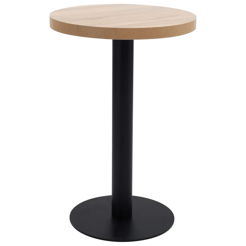 Table d'appoint auxiliaire table de bar hauteur 75 cm diamètre 50 cm MDF et acier noir DEC036559