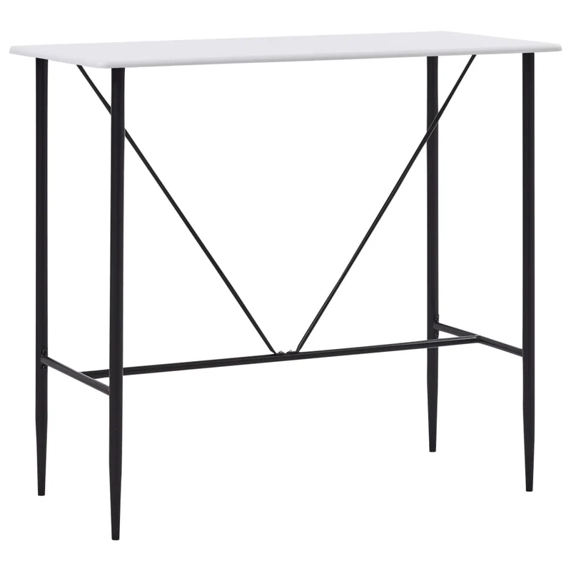 Table d’appoint multifonction 120 x 60 x 110 cm MDF blanc et acier DEC036407